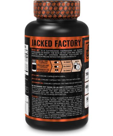 Jacked Factory Burn-XT - Premium Energy and Focus Booster for Men & Women - Acetyl L-Carnitine, Green Tea Extract, Capsimax Cayenne Pepper & More - 30 Natural Veggie Pills - Buy Online on GoSupps.com