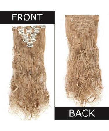 Silk-co Clip in Hair Extensions - 24 Inch Curly Ombre Hairpiece, Ash to Bleach Blond, Full Head 8 Pieces 18 Clips - Buy Online on GoSupps.com
