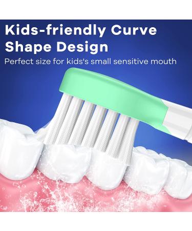 Kids Toothbrush Heads for Philips Sonicare - Soft Electric Replacement Brushes - Compatible with HX6032/94 HX6321 HX6340 - Compact Head for Children 3-7 - 8 Pack in Pink and Green - Buy Online on GoSupps.com
