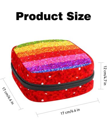 Women's Portable Period Kit - Rainbow Striped Storage Bag with Pockets | Feminine Products Organizer - Buy Online on GoSupps.com