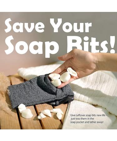 Exfoliating Soap Pocket & Scrubber Set - Graphite Gray | 2 Pack - Buy Online on GoSupps.com