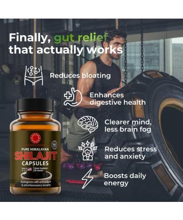 Essence Herbs Shilajit Capsules for Men & Women Pure Himalayan Shilajit with Ashwagandha Tongkat Ali & Black Seed Supports Energy & Gut Balance Non-GMO Vegan 60 Capsules - Buy Online on GoSupps.com