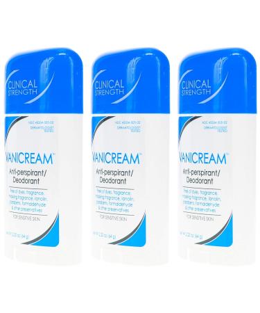 Vanicream Anti-Perspirant Deodorant Clinical Strength for Sensitive Skin 2.25oz - Pack of 3 - Buy Online on GoSupps.com