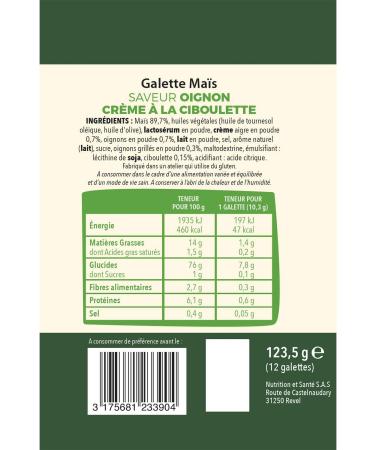 Gerbl Corn Cakes Onion and Chive Flavor 12 Cakes 124g 210590 - Buy Online on GoSupps.com