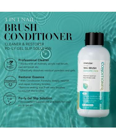 STARVINA 3-IN-1 Nail Brush Cleaner & Restorer 120ml - Perfect for Poly Gel, Dip Powder & Acrylic Brushes - Buy Online on GoSupps.com