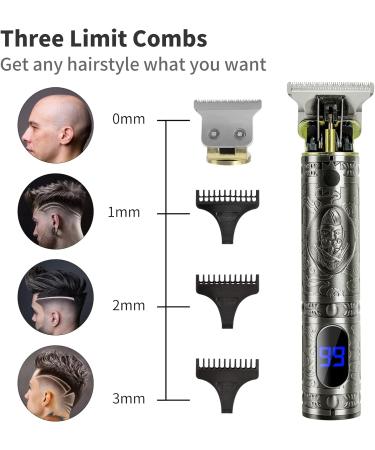 AISEELY Beard Trimmer Men LCD Screen Zero Gapped T-Blade Clippers - Professional Cordless Hair Clippers for Men - Grey - Buy Online on GoSupps.com