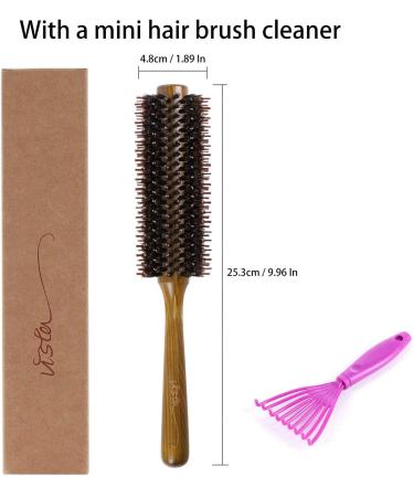 Round Boar Bristle Wooden Hair Brush - Anti Static Hairbrush for Women - Ideal for Styling, Drying, and Curling - Buy Online on GoSupps.com