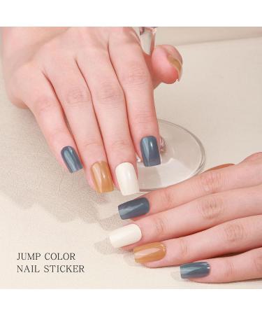 JMEOWIO Nail Foil - Beige Blue Brown Self-Adhesive Nail Stickers for UV Nail Art | Gel Nail Design Accessories - Buy Online on GoSupps.com