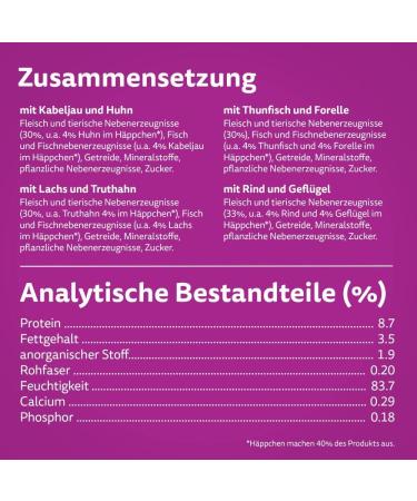 Whiskas Adult 1+ Katznassfutter Tasty Duo Surf & Turf in Jelly - 84 Portion Bags (7.14 kg) - Premium Wet Cat Food for Adult Cats - International Shipping Available - Buy Online on GoSupps.com