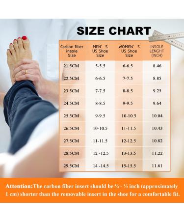 Carbon Fiber Insoles 1 Pair for Pain Relief & Arthritic Toe Recovery - Rigid Foot Support | Hallux Rigidus & Morton's Toe Insert - Men's 7-7.5/Women's 8-8.5 (9.25-235mm) - Buy Online on GoSupps.com