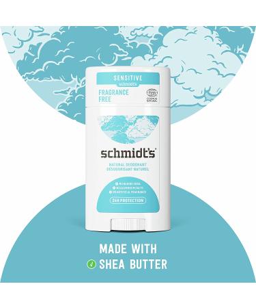 Schmidt's Natural Deodorant Sensitive Skin - Fragrance Free 3.25 oz | Aluminium-Free, Vegan & Cruelty-Free - Buy Online on GoSupps.com