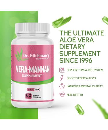 Dr. Glickman's Vera-Mannan Aloe Vera Supplement - 60 Capsules, 1 Bottle - Buy Online on GoSupps.com
