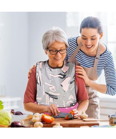 L Size Bib for The Elderly Waterproof Leak-Proof Saliva Adult Reusable Bib with Crumb Catcher Apron Sleeveless Clothing Protector for Elderly Women Man - Buy Online on GoSupps.com