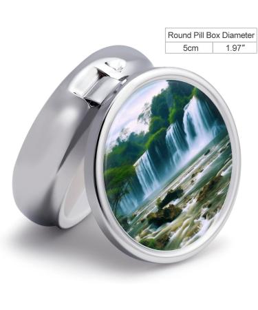 Buy Portable 3 Compartment Pill Box - Waterfall Scenery - Travel Pill Organizer for Purse & Pocket - Buy Online on GoSupps.com