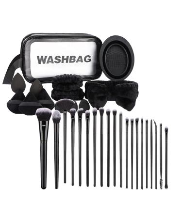 Face Makeup Tool Set - 33-Piece Makeup Brushes Kit with Organizer Bag Hair Tie & Powder Puff - Multi-Functional Soft Brushes for Beginners Black - Buy Online on GoSupps.com