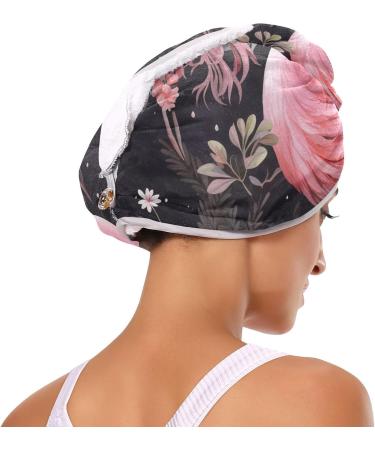 Buy Pink Flamingo Floral Hair Towel 2 Pack - Super Absorbent Quick Dry Turbans for Women & Girls - Buy Online on GoSupps.com