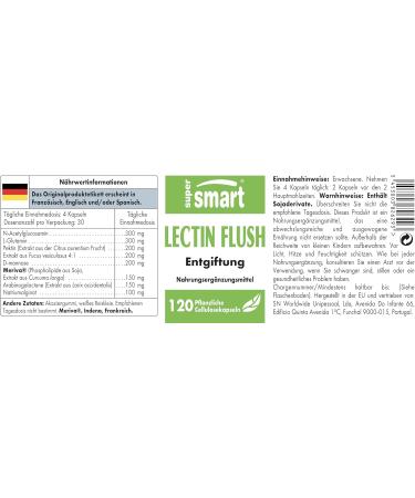 Supersmart Lectin Flush - Natural Support for Food Allergies & Intolerances | Healthy Digestion & Detox - Non-GMO & Gluten-Free - Buy Online on GoSupps.com