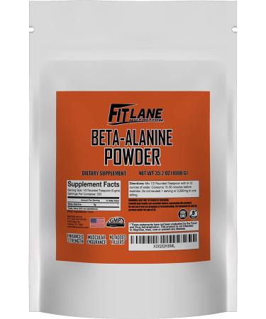 Beta Alanine Powder. Bulk Pre Workout Supplement by Fit Lane Nutrition. 1000 Grams (2.2 lbs) 333 Servings Unflavored. Value Sized Bag. 2.2 Pound (Pack of 1)