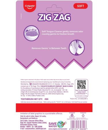 Colgate ZigZag Toothbrush Pack of 6 | Deep Interdental Clean with Multi-Angle Bristles - Medium Size - Buy Online on GoSupps.com