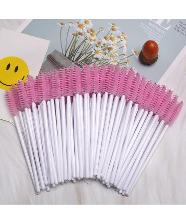 AKStore 200 PCS Disposable Eyelash Brushes Mascara Wands - White-Pink | Cosmetic Makeup Tool Kits - Buy Online on GoSupps.com