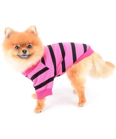 Paidful Striped Dog Shirt for Small & Medium Dogs | Breathable Tank Tops for Puppies & Cats with Red Heart | Summer Pet Clothes | 45cm Back & 53cm Breast - Buy Online on GoSupps.com
