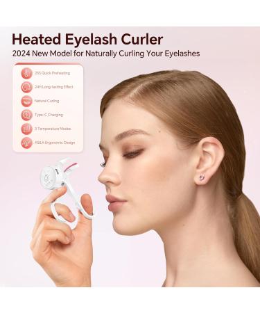 Buy Heated Eyelash Curlers - 3 Heating Modes C-Shaped Natural Curl 24HR Long-Lasting Rechargeable Anti-Burn Mini Lash Curler - Perfect Gift for Women & Girls - Buy Online on GoSupps.com