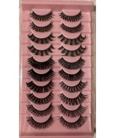 10 Pairs 20mm Cat Eye Faux Mink Lashes - Fluffy Wispy D Curl Volume DH06-05 | Shop Quality False Eyelashes Online - Buy Online on GoSupps.com