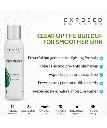 Exposed Skin Care Acne Facial Cleanser with Salicylic Acid - Pore Clarifying Treatment for Acne Prone Skin - Buy Online on GoSupps.com
