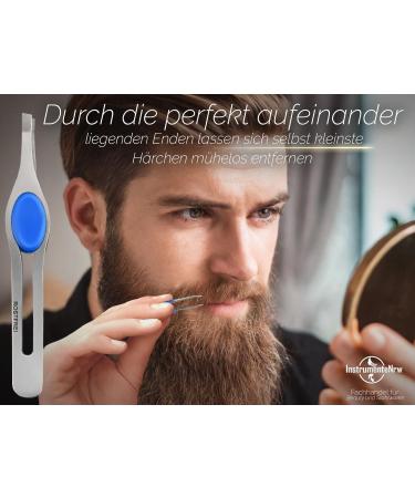 Premium Stainless Steel Slanted Eyebrow Tweezers - Precision Hair Plucking Tweezers for Fine Hair & Beard Grooming - International Shipping Available - Buy Online on GoSupps.com