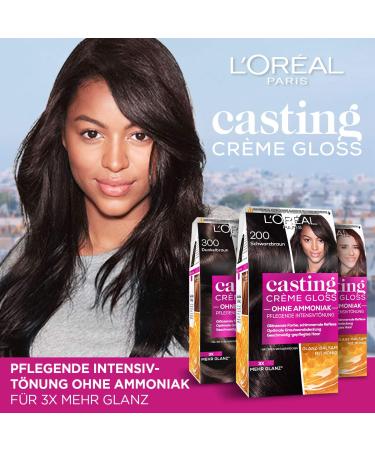 L'Or al Paris Ammonia-Free Hair Color - Casting Cr me Gloss No. 200 Black Brown - Nourishing Tint with Gloss Reflex Balm - 1 Piece - Buy Online on GoSupps.com