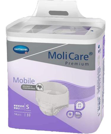 Molicare Premium Mobile Disposable Pants for Incontinence - 8 Drops Size S (60-90 cm) - 14 Pieces per Pack - Discreet & Comfortable for Men & Women - Buy Online on GoSupps.com