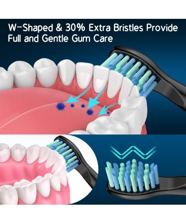 Fairywill Electric Toothbrush Heads - Compatible Replacement Brush Heads for FW Series - Black, 10 Count - Buy Online on GoSupps.com