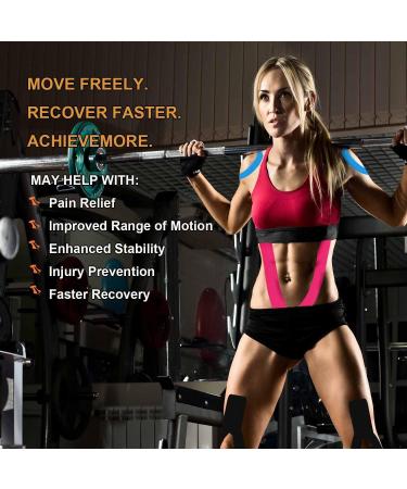 PRO Synthetic Kinesiology Tape Precut 60 Precut Strips Waterproof Sports & Athletic tape for Athletes - Physio Elastic Sports Tape Pain Relief Adhesive for Muscles Shin Splints Ankle Neck Knee & Shoulder (Mix) Pro-mix - Buy Online on GoSupps.com