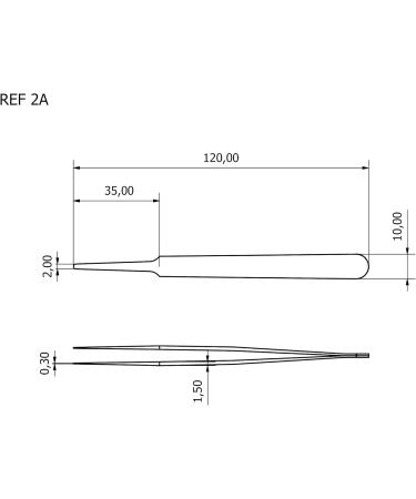 Buy Rubis Tech Precision Tweezers 2A - SA | 120mm Straight Rounded Tip Anti-Tarnish Acid-Resistant | International Shipping Available - Buy Online on GoSupps.com