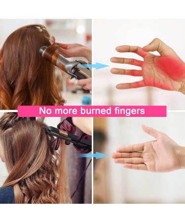 ARRITZ Professional Heat Resistant Gloves for Hair Styling - Silicone Bumps, Heat Proof Mat, 6pcs Clips, 2pcs Combs - Pink - Buy Online on GoSupps.com