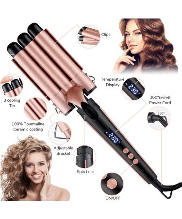 5-in-1 Curling Wand Iron Set | Interchangeable Ceramic Barrels for Long & Short Hair | LCD Display Curls & Waves - International Shipping Available - Buy Online on GoSupps.com