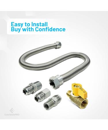 EvertechPRO 1212MMKIT 22 Flexible Natural Gas Hose Kit - Propane Heater Hose Connectors - Buy Online on GoSupps.com