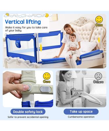 Kevsuvqin Toddler Bed Rail for Queen and King Size Beds - Blue, 78.7 x 30 - 1 Side Guard Rail for Babies and Toddlers - Buy Online on GoSupps.com