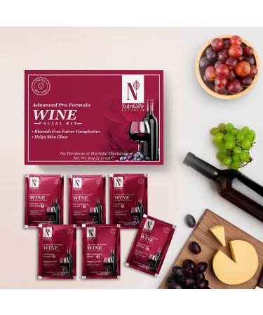 NUTRIGLOW NATURAL'S Advanced Pro Formula Wine Facial Kit For Glowing Skin Blemish Free Fairer Complexion For All Skin Type 2.11 Oz - Buy Online on GoSupps.com