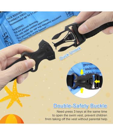 Kids Swim Vest for Swimming Training | Faxpot Toddler Swim Aid Floats for 30-60 lbs Boys/Girls | Shoulder Harness & Arm Wings | Sea Beach Pool | Sky-Blue - Buy Online on GoSupps.com