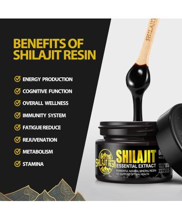 Pure Himalayan Shilajit Resin - Gold Grade 100% Organic with 85+ Trace Minerals & Fulvic Acid for Energy Focus & Immunity - 50g - Buy Online on GoSupps.com