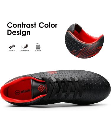 DREAM PAIRS Men's Firm Ground Soccer Cleats Shoes 9 Black/Red - High Performance Cleats for Precision and Style - Buy Online on GoSupps.com