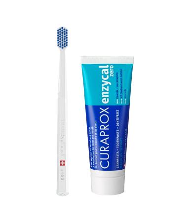 Curaprox set 1x ultrasoft toothbrush CS 5460 and 1x toothpaste Enzycal zero without fluoride without SLS without menthol 75ml - Buy Online on GoSupps.com