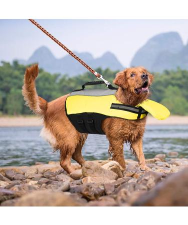 Buy PopetPop Reflective Dog Life Jacket - Float Coat for Small Medium & Large Dogs | Durable Swimming Vest for Dog Safety & Training - Buy Online on GoSupps.com