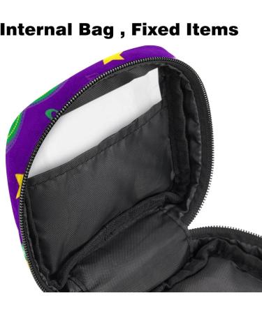 Portable Mardi Gras Carnival Bandage & Menstrual Cup Storage Bag for Women & Teens - Stylish Zipper Pocket - Buy Online on GoSupps.com