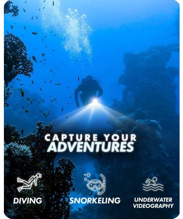 Movo LED-WP5K Ultra-Bright Waterproof 5000 Lumen Underwater LED Light with Extension Arm - Ideal for Scuba and Snorkeling - Action Camera Light for Underwater Photo and Video - Buy Online on GoSupps.com