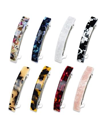 Hair Barrettes for Women 8 Pcs Tortoise Shell Barrettes Acetate Hair Barrettes Nonslip Hair Barrettes