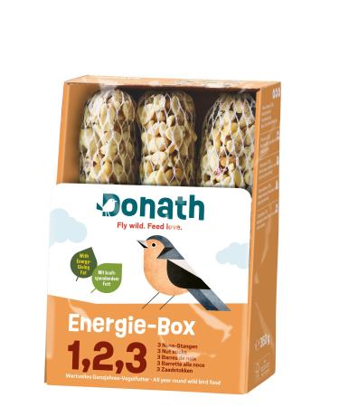 DONATH Energy Box 1.2.3-3 nut rods (3 x 120g) - traditionally dipped in the finest cattle fat - all year round wild bird food with powerful fat - from our manufactory in southern Germany Energy box Nut stitches individually - Buy Online on GoSupps.com
