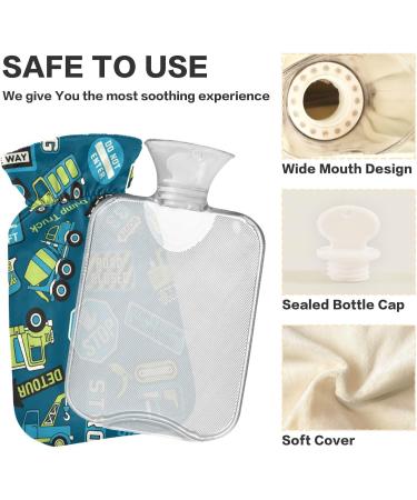 Naanle Cartoon Truck Hot Water Bottle - 1L Transparent Warm Water Bottle for Pain Relief Hot & Cold Therapy Bed Warmer for Hands & Feet - Buy Online on GoSupps.com