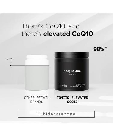 Ultra High Purity CoQ10 400mg - 98% Purified Coenzyme Q10 Supplement with MCT Oil - High Absorption Bioavailable - 120 Veggie Capsules - Third-Party Tested - Buy Online on GoSupps.com